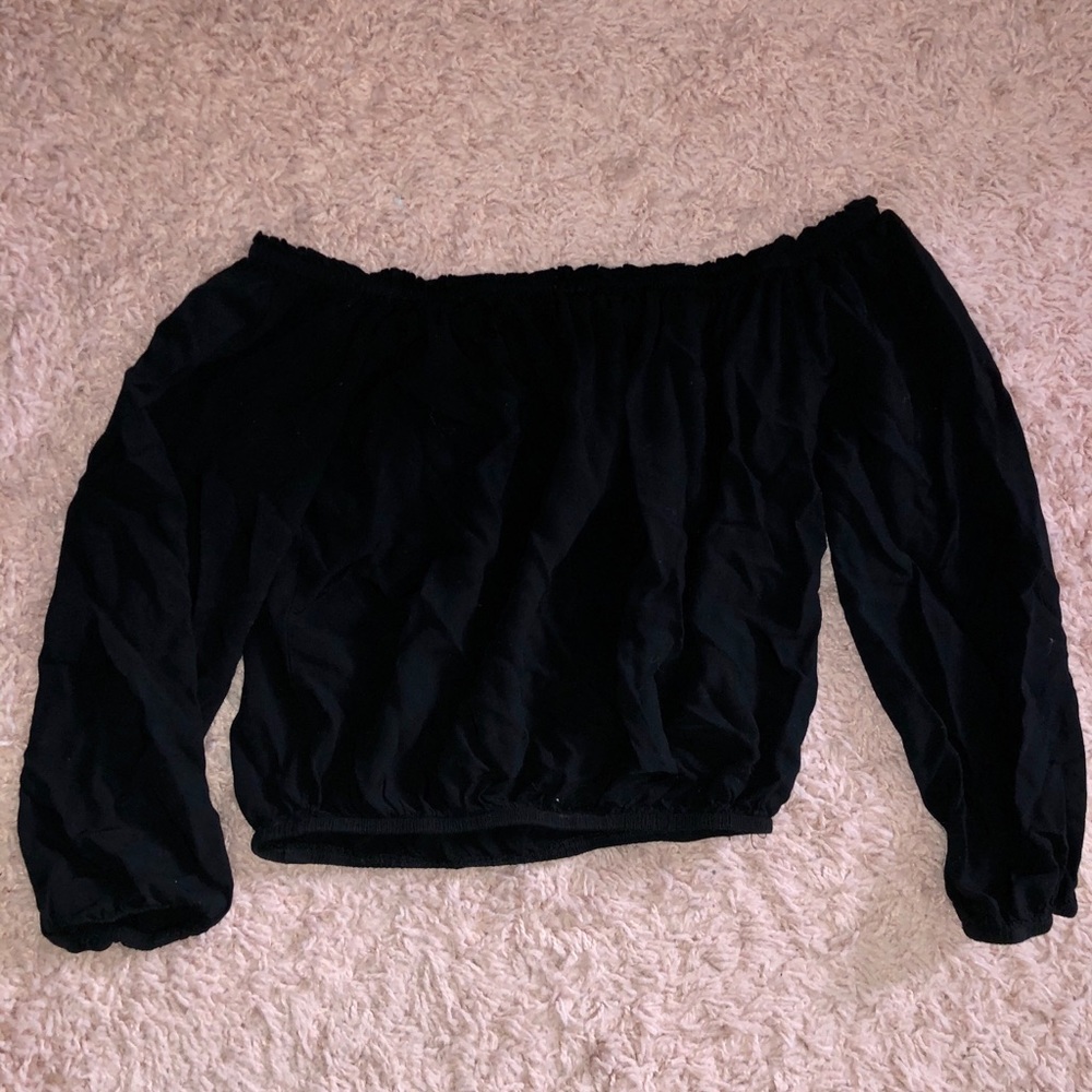 Brandy Melville black off-the-shoulder top